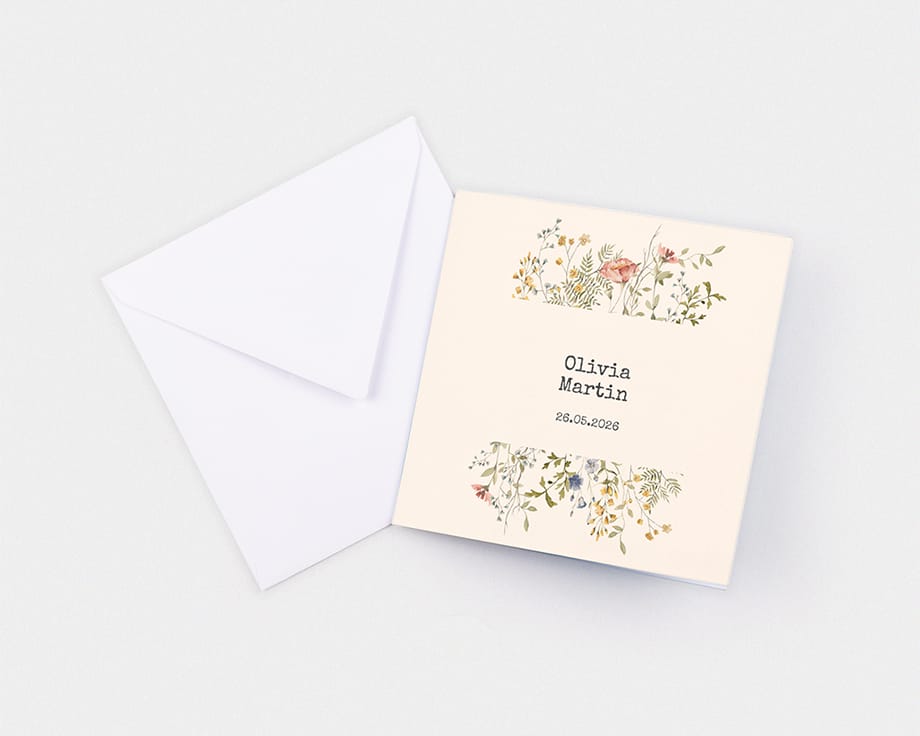 kvadratiska vikta kort