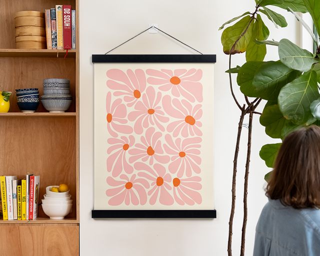Fotoposter med abstrakt blomkonst.