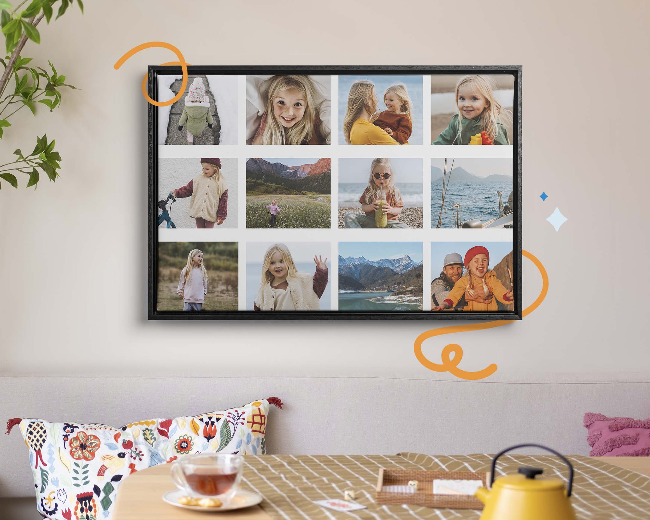 Kollage-väggdekoration: Minnen utvalda av dig
