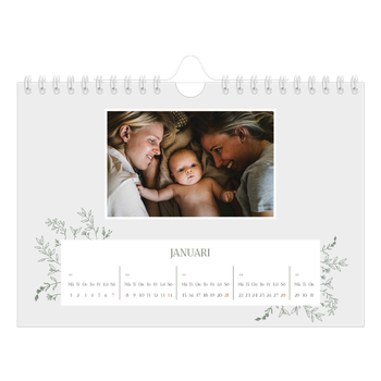 Fotokalender A5 Enkel — Handritade blommor