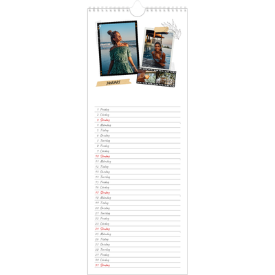 Fotokalender Smal  — Scrapbook stil [Januari]