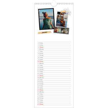 Fotokalender Smal (15x40cm) — Scrapbook stil