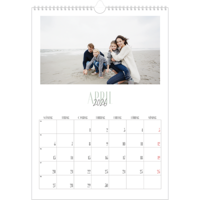 A3 Årskalender — Flera typsnitt [April]