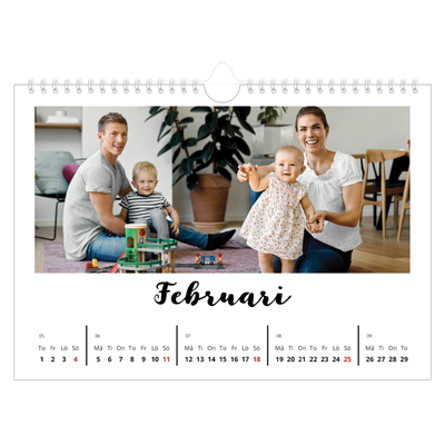 Fotokalender A4 Enkel — Handskriven [Februari]