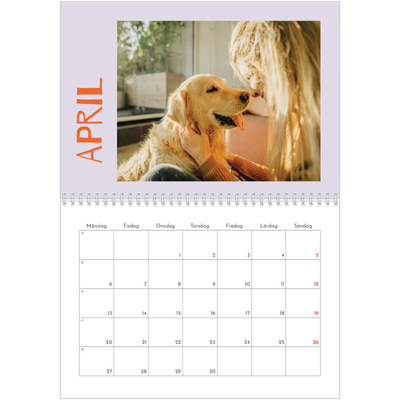 Fotokalender A3 Klassisk (30 x 40 cm) — Färgglad kalender [April]