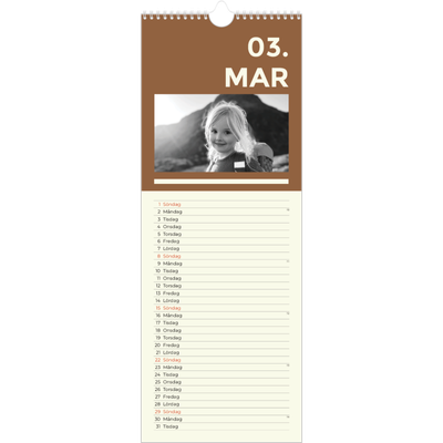 Fotokalender Smal  — Modern och djärv [Mars]