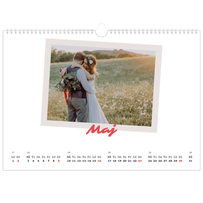 Fotokalender A3 Enkel — Signerad i karmosin [Maj]