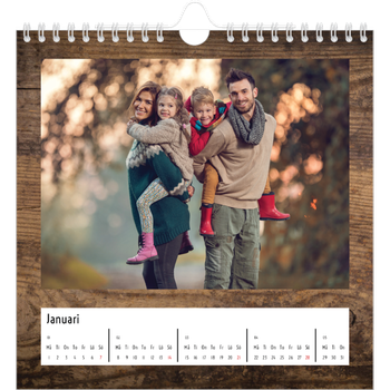 Fotokalender Kvadratisk — Paneler i trä