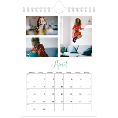Fotokalender A5 Enkel — Hej världen [April]