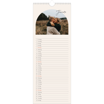 Fotokalender Smal (15x40cm) — Minnen i valv