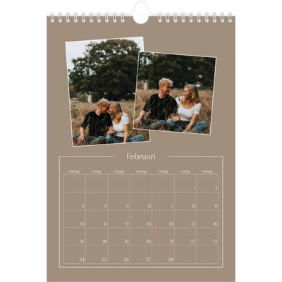 Fotokalender A4 Enkel (20 x 30 cm) — Skapade minnen [Februari]