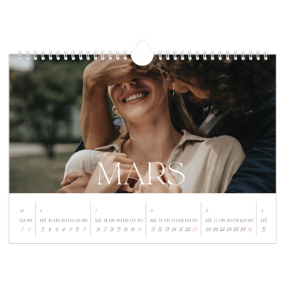 Fotokalender A4 Enkel — Stora bilder [Mars]