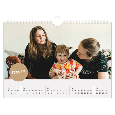 Fotokalender A4 Enkel — Fotoklistermärke [Februari]