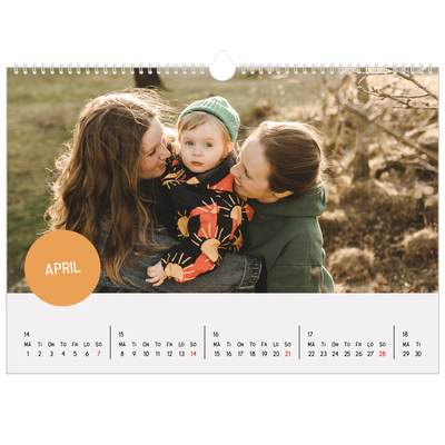 Fotokalender A3 Enkel — Fotoklistermärke [April]