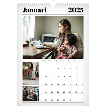 Fotokalender A3 Enkel — Tidningsstil