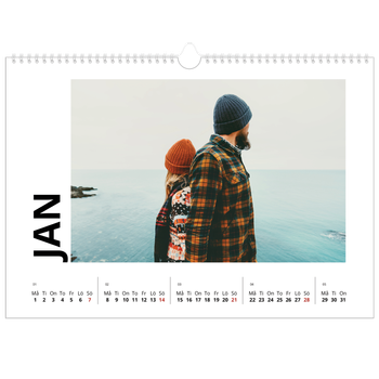 Fotokalender A3 Enkel — Vit kalender