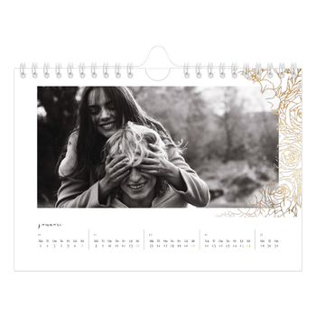 Fotokalender A5 Enkel — Guldblomma