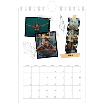 Fotokalender A5 Enkel — Scrapbook stil [April]