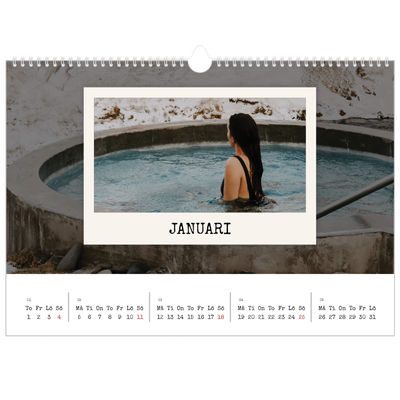 Fotokalender A3 Enkel — Porträttredigeringen [Januari]