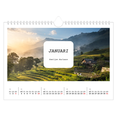 Fotokalender A4 Enkel — Hela historien [Januari]