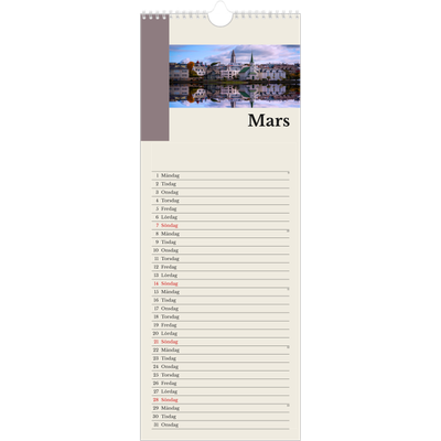 Fotokalender Smal  — Världens sevärdheter [Mars]