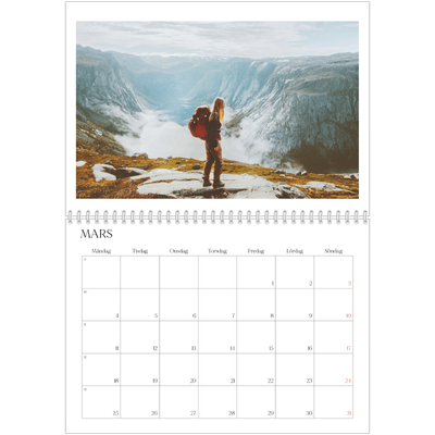 Fotokalender A3 Klassisk (30 x 40 cm) — Surfing i solnedgången [Mars]
