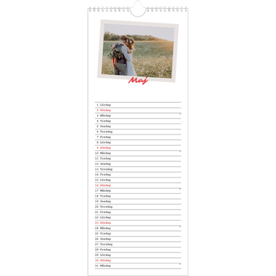 Fotokalender Smal  — Signerad i karmosin [Maj]