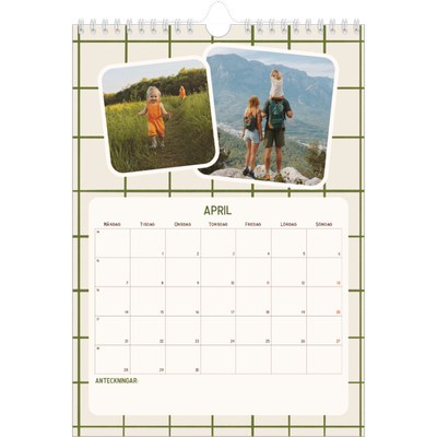 Fotokalender A4 Enkel (20 x 30 cm) — Retro mönster [April]