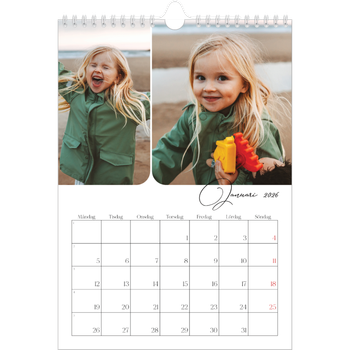 Fotokalender A4 Enkel — Ögonblicksbilder och skrift