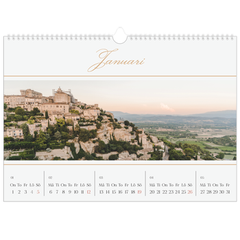 Fotokalender A3 Enkel — Elegant guld