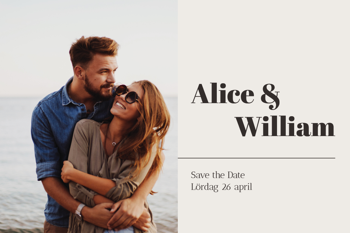 Save the date — Vertikal namnskylt