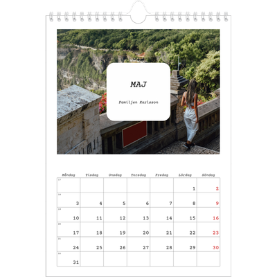 Fotokalender A4 Enkel (20 x 30 cm) — Hela historien [Maj]