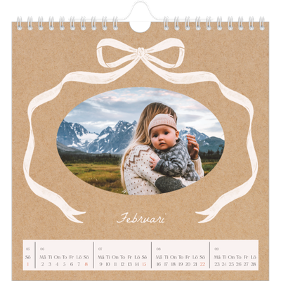 Årskalender kvadratisk — Kraft och rosett [Februari]