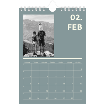 Fotokalender A5 Enkel — Modern och djärv [Februari]
