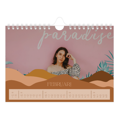 Fotokalender A5 Enkel — Neutrala berg [Februari]