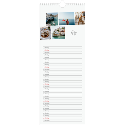 Fotokalender Smal  — Stadssemester (vit) [Maj]