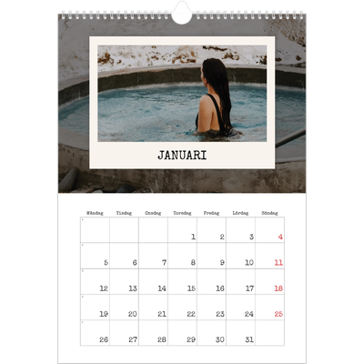 A3 Årskalender — Porträttredigeringen [Januari]