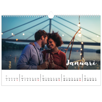 Fotokalender A3 Enkel — Handskrift på bilden