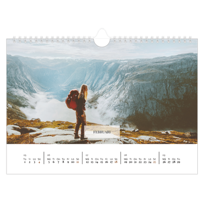 Fotokalender A4 Enkel — Klassisk kalender [Februari]