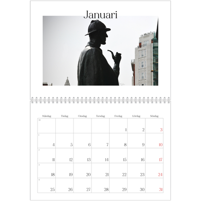 Fotokalender A3 Klassisk (30 x 40 cm) — Min reseskildring [Januari]
