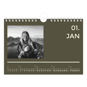 Fotokalender A5 Enkel — Modern och djärv