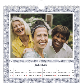 Fotokalender Kvadratisk — Blomstermönster