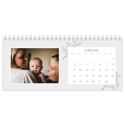 Skrivbordskalendrar — Handritade blommor [Februari]