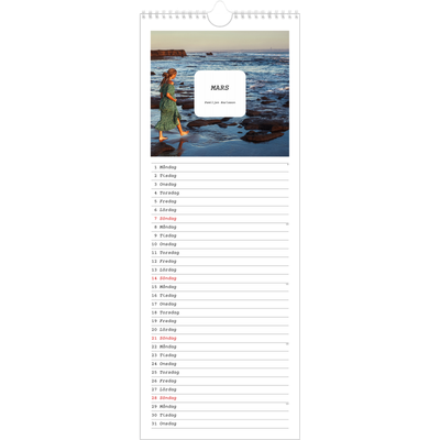 Fotokalender Smal  — Hela historien [Mars]