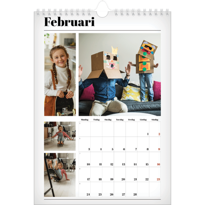 Fotokalender A4 Enkel (20 x 30 cm) — Tidningsstil [Februari]