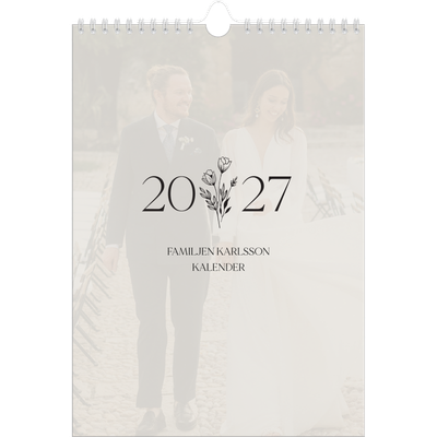 Fotokalender A4 Enkel (20 x 30 cm) — Initialer i blom [omslag]