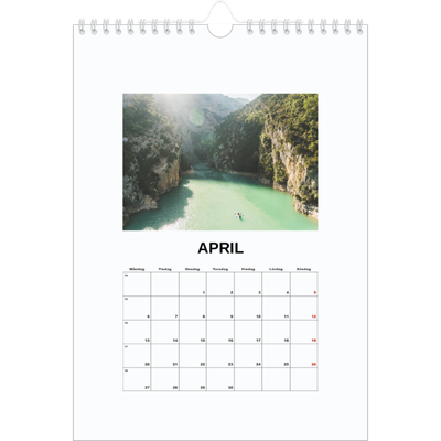 Fotokalender A4 Enkel (20 x 30 cm) — Enkel bild [April]
