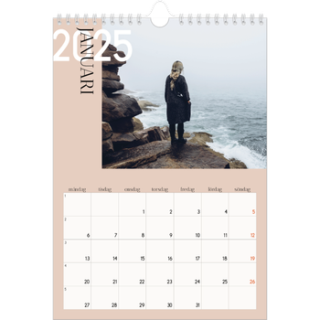 Fotokalender A4 Enkel — Överlappande text