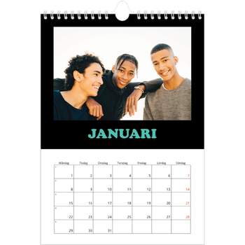 Fotokalender A4 Enkel — Rolig typografi