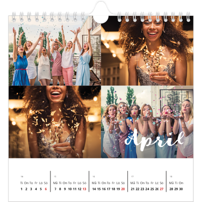 Årskalender kvadratisk — Handskrift på bilden [April]